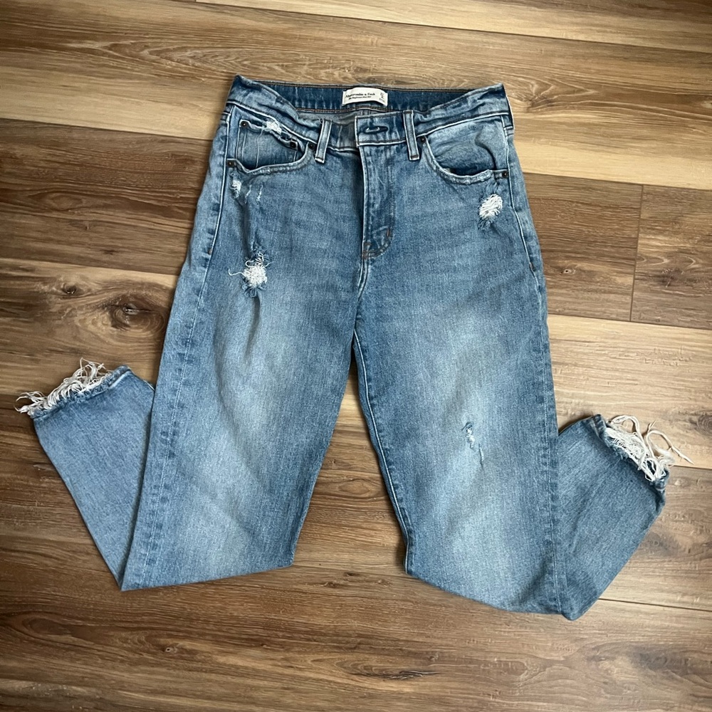 Abercrombie and Fitch boyfriend jeans in medium wash
